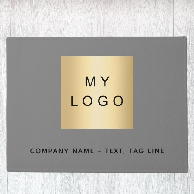Gray business logo doormat (Creator Uploaded)