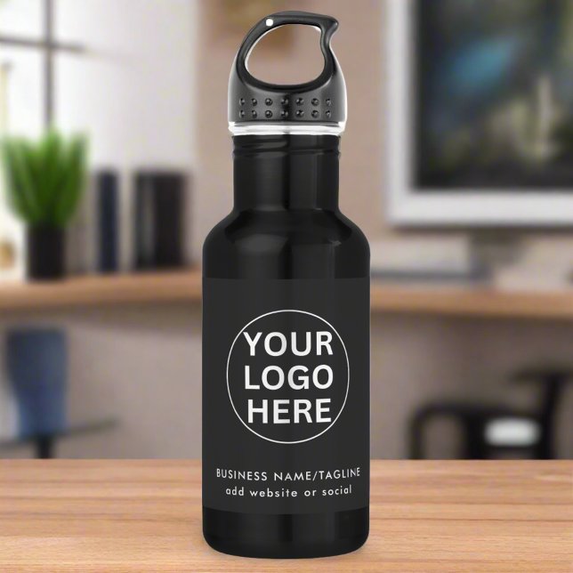 Gray Business Logo l Promotional Professional  Stainless Steel Water Bottle (Creator Uploaded)
