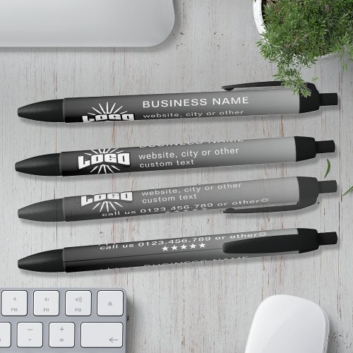 Gray Business logo name Company Brand Custom Black Ink Pen