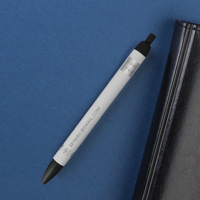 Gray business logo name phone mail website pen (Creator Uploaded)