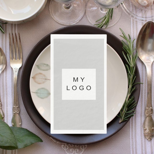 Gray business logo paper guest towels (Creator Uploaded)