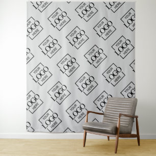 Gray Business Logo Pattern Trade Show Backdrop