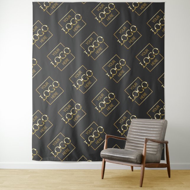 Gray Business Logo Pattern Trade Show Backdrop (In Situ)