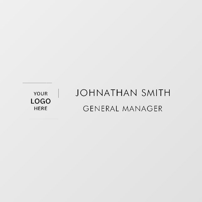 Gray Business Logo Professional Name Plate Window  Cling (Sheet)