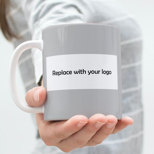 Gray business logo rectangular coffee mug