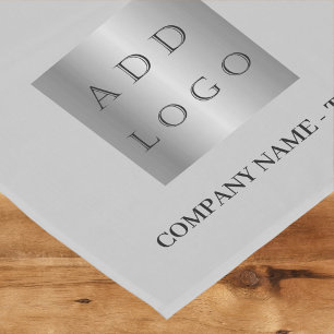 Gray business logo text short table runner