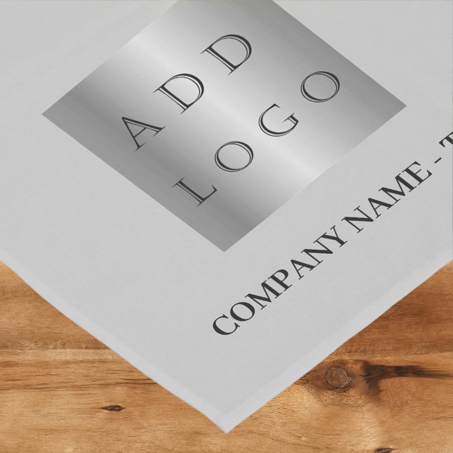 Gray business logo text short table runner (Creator Uploaded)