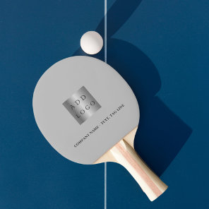 Gray business logo text slogan ping pong paddle