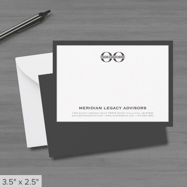 Gray Business Note Card with Logo (Creator Uploaded)