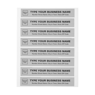 Gray Business Wrap Around Return Address Label