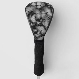 Gray Butterflies Print Golf Head Cover