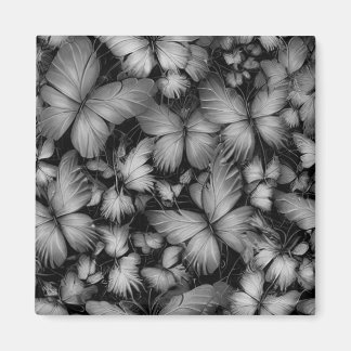 Gray Butterflies Print Magnet