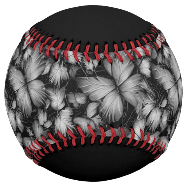 Gray Butterflies Print Softball (Front)