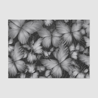 Gray Butterflies Print Tissue Paper