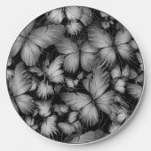 Gray Butterflies Print Wireless Charger (Front)