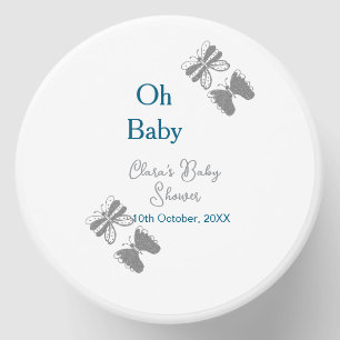 Gray butterfly blue baby shower oh baby modern ext mini candle favors