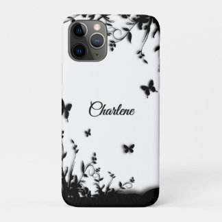 Gray Butterfly Garden Personalized   iPhone 11 Pro Case
