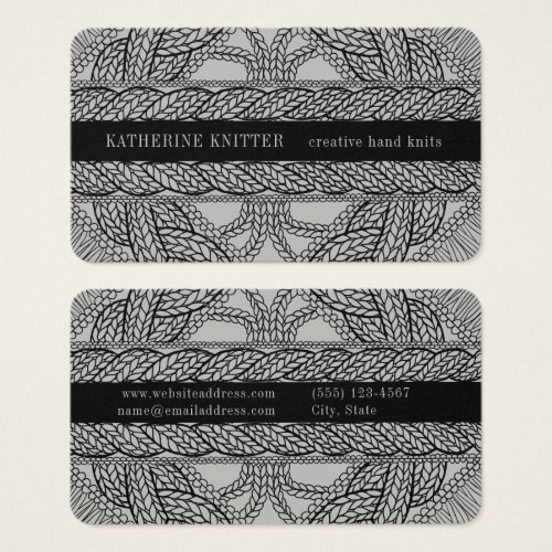 GRAY CABLE KNIT 35x2 Business Card