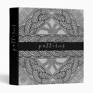 GRAY CABLE KNIT 3-Ring Binder II 