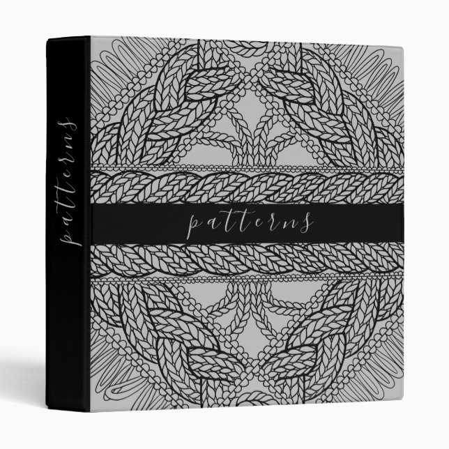 GRAY CABLE KNIT 3-Ring Binder II  (Front/Spine)
