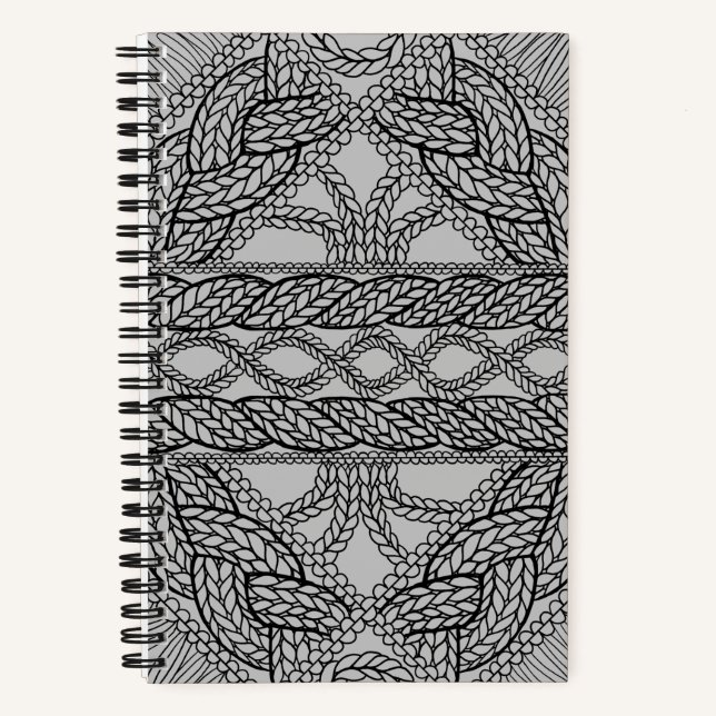 GRAY CABLE KNIT 5.5x8.5 Spiral Notebook (Front)