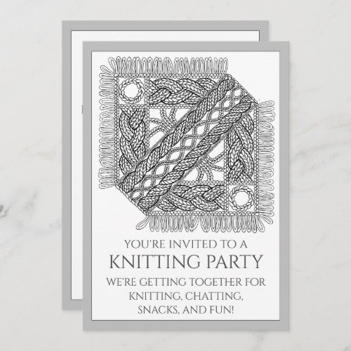 GRAY CABLE KNIT 5x7 Flat Card  Text 