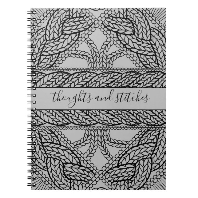 GRAY CABLE KNIT 6.5x8.75 Notebook + Text  (Front)