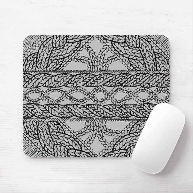 GRAY CABLE KNIT Mouse Pad (With Mouse)
