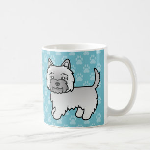 Gray Cairn Terrier Cartoon Dog Illustration Coffee Mug