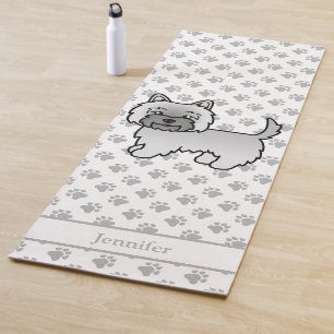 Gray Cairn Terrier Dog With Custom Name Yoga Mat