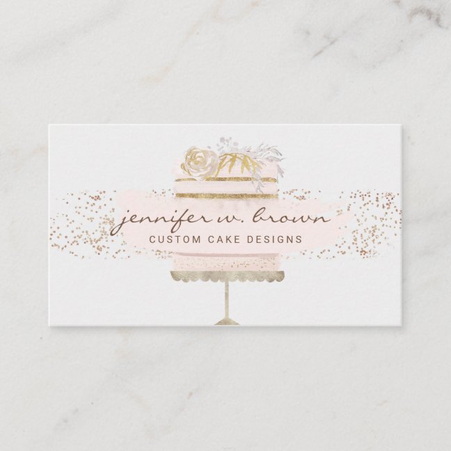 Gray Cake Decoration Bakery Pastry Patisserie Business Card