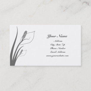 Gray Calla Lily Silhouette Business Cards