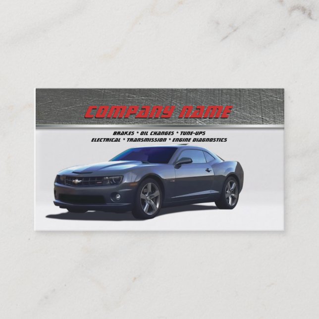 Gray Camaro Business Cards (Front)