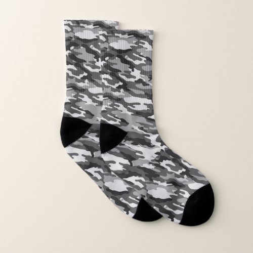 Gray Camo All_Over_Print Socks