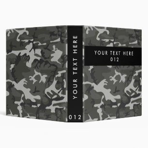Gray Camo, Camouflage, Military, Army 3 Ring Binder