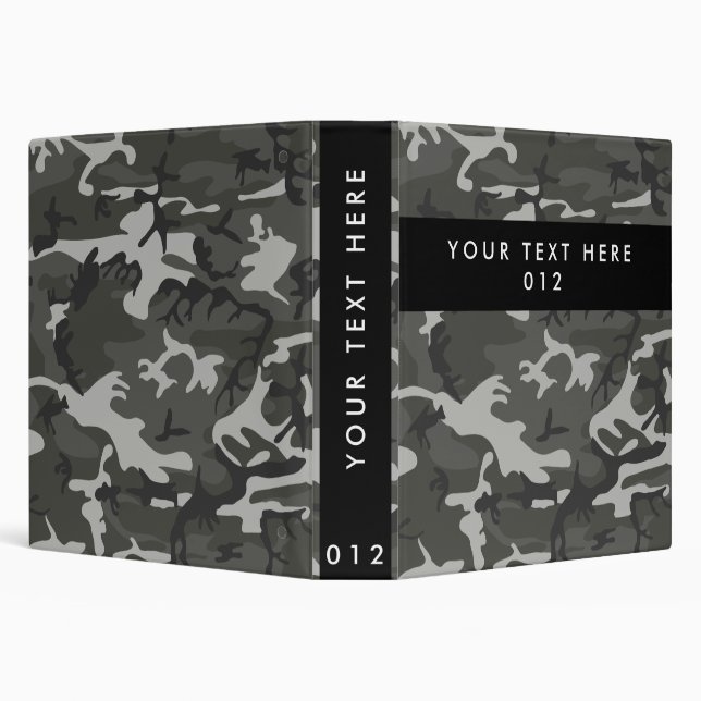 Gray Camo, Camouflage, Military, Army 3 Ring Binder (Background)