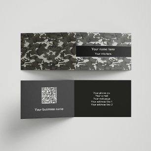 Gray Camo, Camouflage, Military, Army Business Card