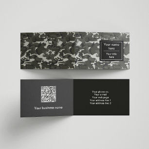 Gray Camo, Camouflage, Military, Army Business Card