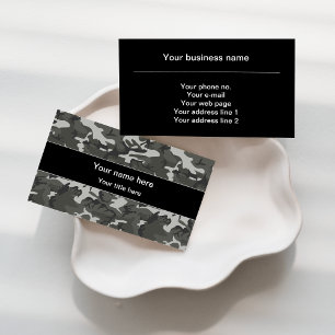 Gray Camo, Camouflage, Military, Army Business Card