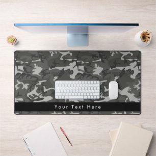 Gray Camo, Camouflage, Military, Army Desk Mat