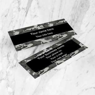 Gray Camo, Camouflage, Military, Army Mini Business Card