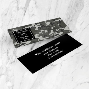 Gray Camo, Camouflage, Military, Army Mini Business Card