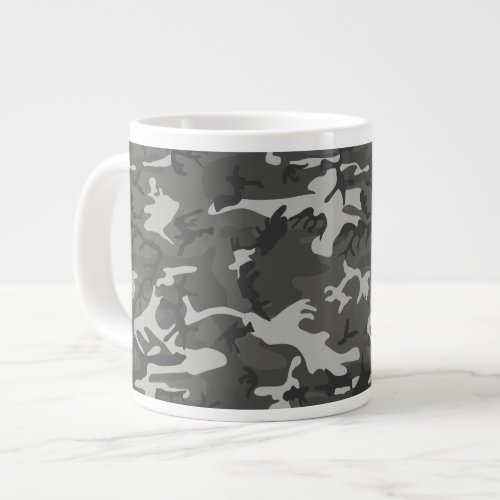 Gray Camo Giant Coffee Mug