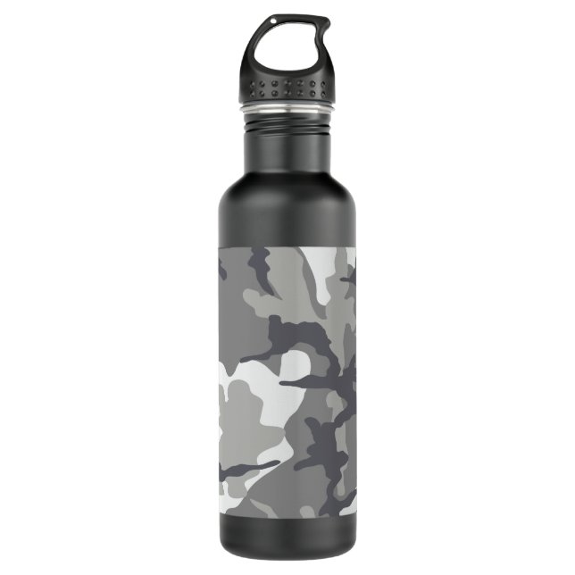 Gray Camo Steel 24 oz. water bottle (Front)