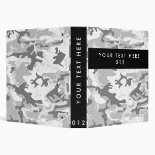 Gray Camo, Winter Camo, Snow Camouflage, Military 3 Ring Binder