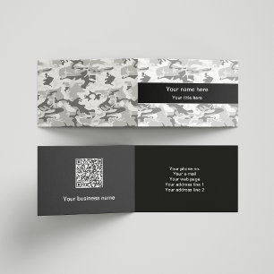 Gray Camo, Winter Camo, Snow Camouflage, Military Business Card