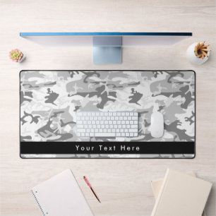 Gray Camo, Winter Camo, Snow Camouflage, Military Desk Mat