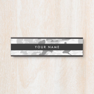 Gray Camo, Winter Camo, Snow Camouflage, Military Door Sign