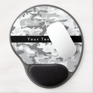 Gray Camo, Winter Camo, Snow Camouflage, Military Gel Mouse Pad