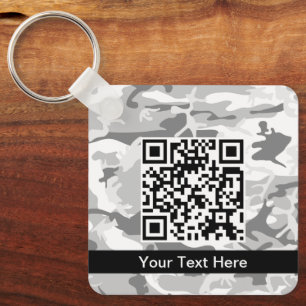 Gray Camo, Winter Camo, Snow Camouflage, Military Keychain